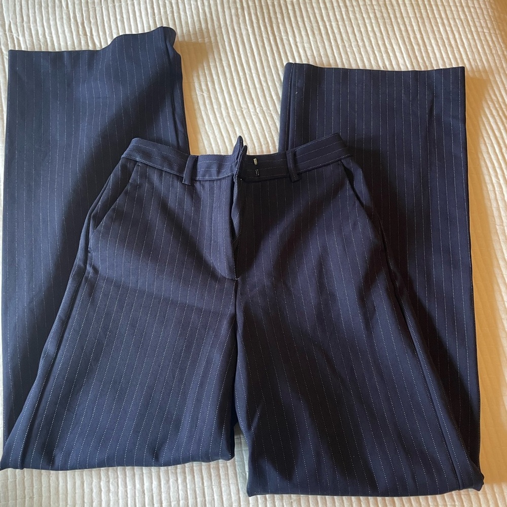 Jones New York Navy Pinstripe Trousers